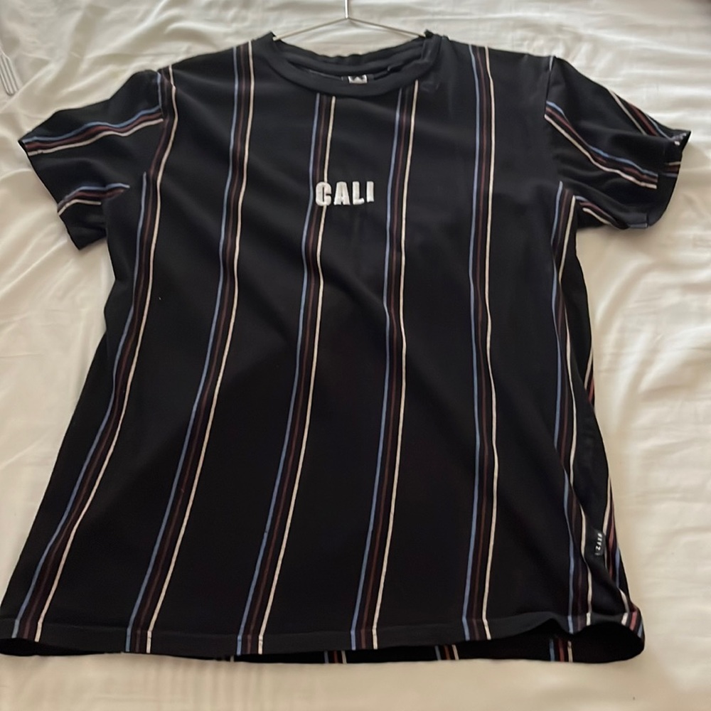 Black striped cali T-shirt